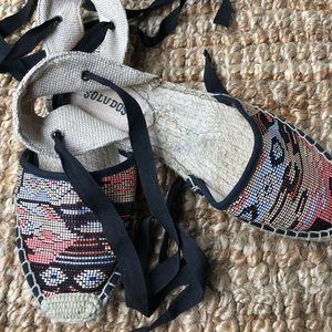 Soludos Espadrille Wrap Ankle Woven Flats